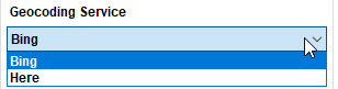 Here-bing-geocoding-service-selection