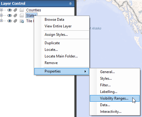 Layer properties - Visibility Ranges